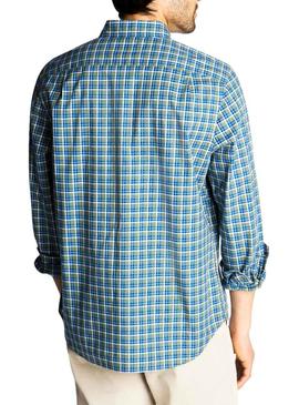 Camisa Nautica Casual Plaid Verde Hombre