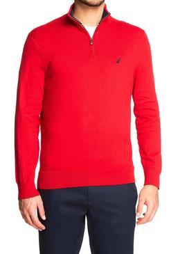 Jersey Nautica Mock Rojo Hombre