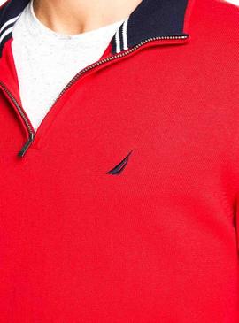 Jersey Nautica Mock Rojo Hombre