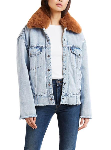 Chaqueta Oversized Sherpa Azul