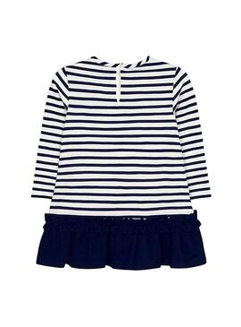 Vestido Mayoral Listas Volante Marino Para Niña
