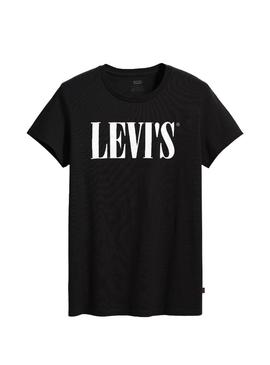 Camiseta Levis 90S Serif Negro Mujer