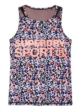 Top Superdry Active Mesh Panel Leopard Mujer
