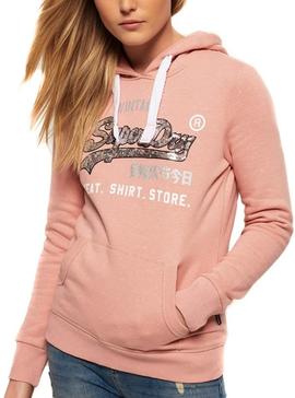 Sudadera Superdry Sequin Entry Rosa