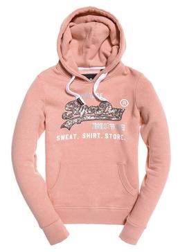 Sudadera Superdry Sequin Entry Rosa