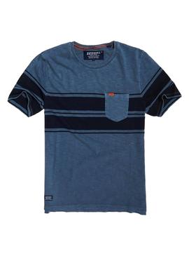 Camiseta Superdry Dry Stripe PKT Azul Hombre