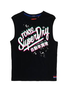 Camiseta Superdry Tank Neon Negro Hombre