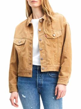 Cazadora Levis Suede Slouch Camel Mujer