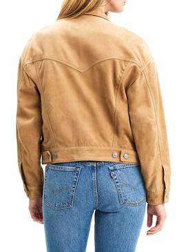 Cazadora Levis Suede Slouch Camel Mujer