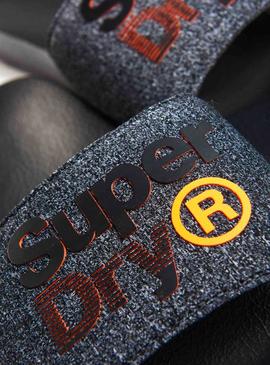 Chanclas Superdry Lineman Pool Slide Negro