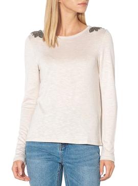 Camiseta Only Silvia Beige Para Mujer