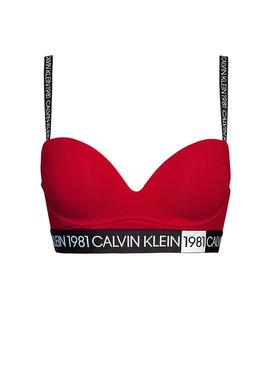 Sujetador Calvin Klein Push Up 1981 Rojo Mujer