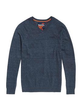 Jersey Superdry Orange Label Azul Para Hombre