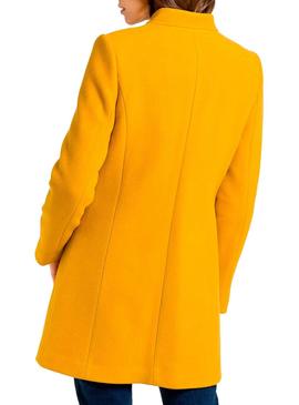 Abrigo Naf Naf Mini Volantes Amarillo Para Mujer