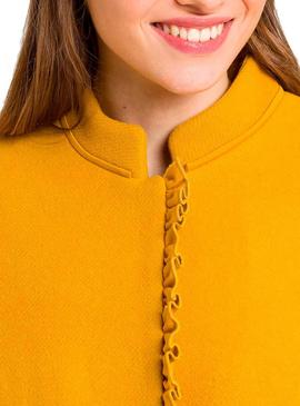 Abrigo Naf Naf Mini Volantes Amarillo Para Mujer