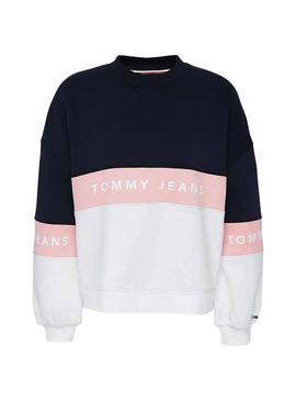 Sudadera Tommy Jeans Colorblock Crew Para Mujer