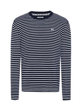 Jersey Tommy Jeans Essential Stripe Azul Hombre