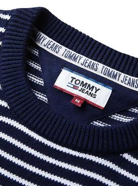 Jersey Tommy Jeans Essential Stripe Azul Hombre