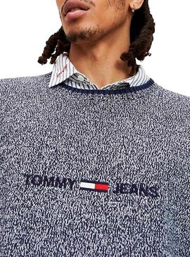 Jersey Tommy Jeans Melange Azul Para Hombre