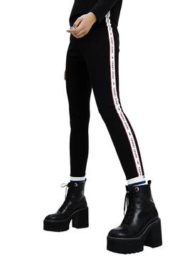 Leggings Tommy Jeans Tape Negro Para Mujer