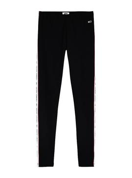 Leggings Tommy Jeans Tape Negro Para Mujer