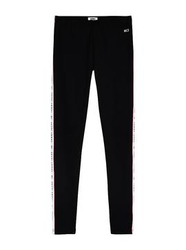 Leggings Tommy Jeans Tape Negro Para Mujer