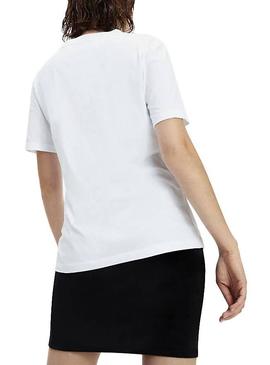 Camiseta Tommy Jeans Neon Collegiate Blanco Mujer