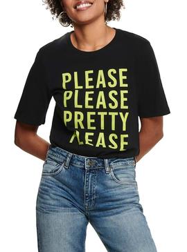 Camiseta Only Mary Boxy Negro Para Mujer