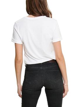 Camiseta Only Mary Boxy Blanco Para Mujer