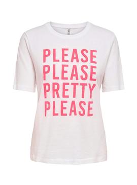 Camiseta Only Mary Boxy Blanco Para Mujer