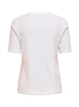 Camiseta Only Mary Boxy Blanco Para Mujer