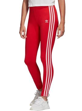 rechazo necesario Detallado Mallas Adidas 3 STR Rojo Para Mujer