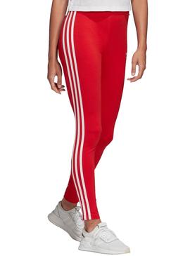 Mallas Adidas 3 STR Rojo Para Mujer