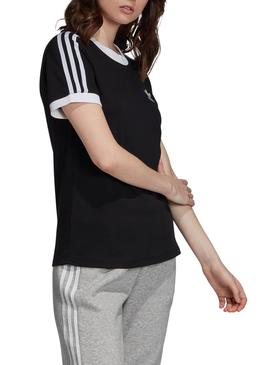 Camiseta Adidas 3 STR Negro Para Mujer