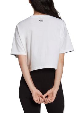 Camiseta Adidas Logo Blanco Para Mujer