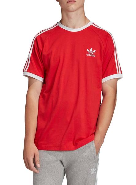 Aplicable cojo periscopio Camiseta Adidas 3 Stripes Rojo Para Hombre