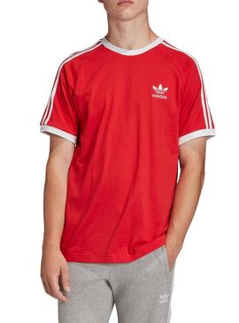 Camiseta Adidas 3 Stripes Rojo Para Hombre