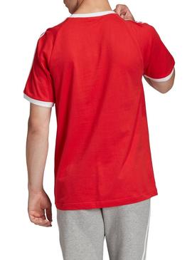 Camiseta Adidas 3 Stripes Rojo Para Hombre