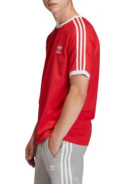 Camiseta Adidas 3 Stripes Rojo Para Hombre