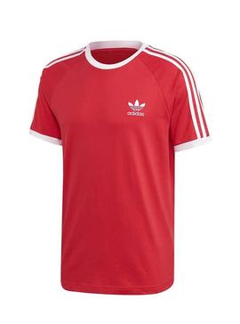 Camiseta Adidas 3 Stripes Rojo Para Hombre