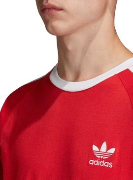 Camiseta Adidas 3 Stripes Rojo Para Hombre