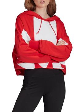 Sudadera Adidas Logo Rojo Para Mujer