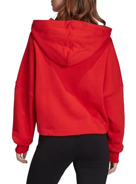 Sudadera Adidas Logo Rojo Para Mujer