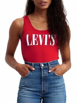 Body Levis Graphic Serif Logo Rojo Para Mujer