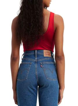 Body Levis Graphic Serif Logo Rojo Para Mujer