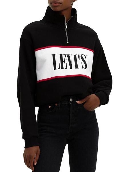 Laboratorio césped anunciar Sudadera Levis Serif CB Logo Negro Para Mujer