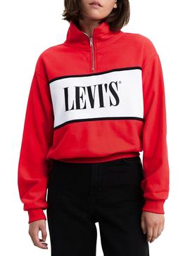 Sudadera Levis Serif CB Logo Rojo Para Mujer