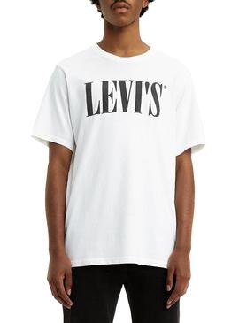 Camiseta Levis Serif Logo Blanco Para Hombre