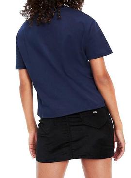 Camiseta Tommy Jeans Linear Logo Marino Mujer