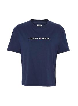 Camiseta Tommy Jeans Linear Logo Marino Mujer